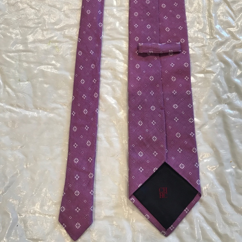 CAROLINA HERRERA. Purple Linen Tie - Picture 3 of 4